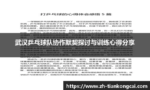 武汉乒乓球队协作默契探讨与训练心得分享